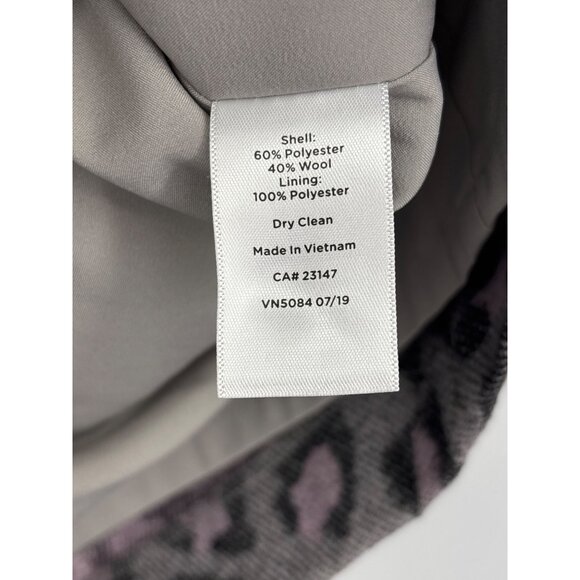 Talbots Wool Animal Print Pencil Skirt Size 18 Gray Pink - Picture 6 of 6